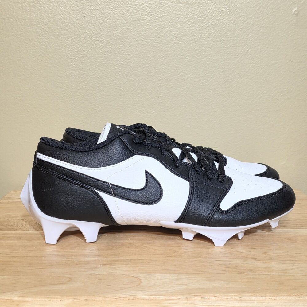 Air Jordan 1 Low TD Panda White Black Football Cleats FJ6245-100 Men's Size 11.5